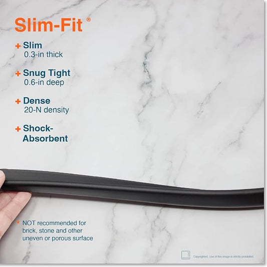 Roving Cove Slimfit Edge Protector for Baby Proofing (9ft Small Edge Only), Soft Rubber Foam Furniture Edge Bumper Guard, Desk Edge Cushion, 3M Adhesive, Onyx Black
