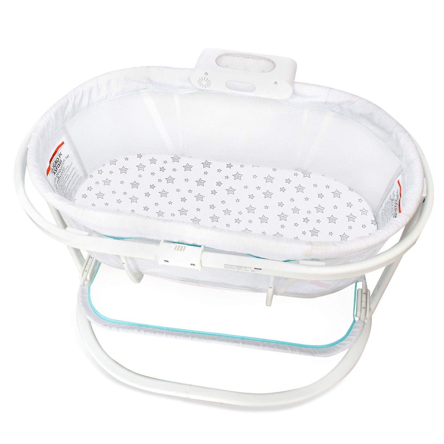 Bassinet Sheets Fit for Simmons Kids By The Bed City Sleeper Bassinet(Twins), Moses Basket and Hospital Bassinet, 100% Cotton, 2 Pack, Gray and White Print - Colors B
