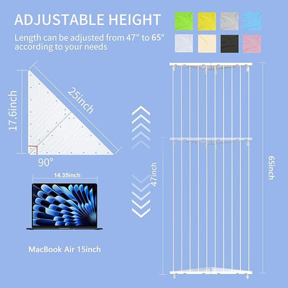 Stuffed Animal Storage Shelf Organizer(Patented) - Corner Stuffed Animal Holder Length Adjustable - Wall Plush Storage for Nursery Playroom Bedroom Kids Room (White, Extra Large)