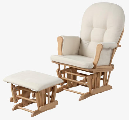 Angel Line Grayson Glider and Ottoman, Black w/Beige Cushion