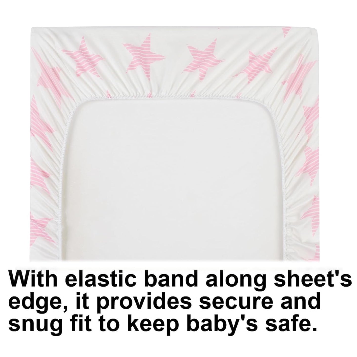 Onacosht Stretchy Bassinet Sheets 33" x 19" Compatible with Mika Micky, KoolaBaby (3 in 1), BabyBond, HARPPA and RICUTON Bedside Bassinet, 3 Pack for Baby Boy and Girl, Pink Floral