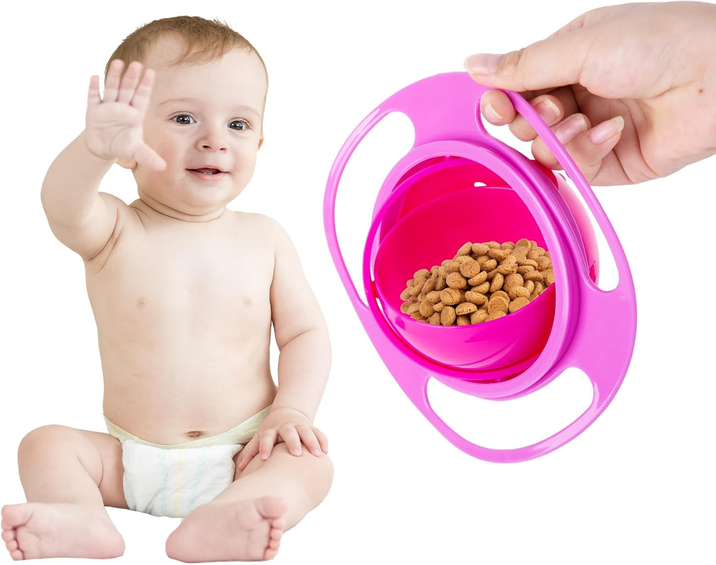 Berry President Baby Bowls with Suction Base, Spill-Proof Lid, Temperature-Sensing Spoon, Binaural Design Bowl for Babies Kids children Toddlers, First Stage Self Feeding (Pack of 3)