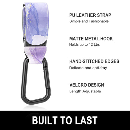 Baby Stroller Hooks for Hanging Bags, Universal Stroller Clips Accessories, Mommy Hook for Diaper Bag, Shopping Cart, Purse, Backpack - 2 Pack, Abstract Leaf