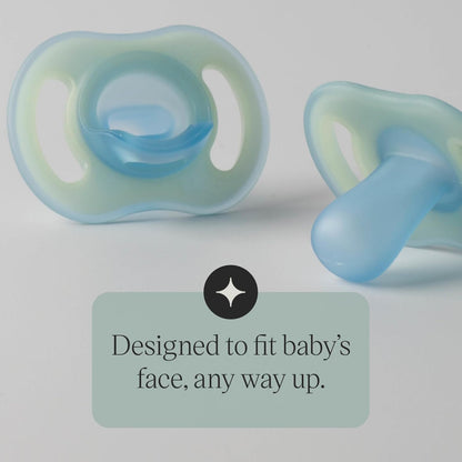 Tommee Tippee NightGlow Pod with 0-6 Month Ultra-Light NightGlow Pacifier, Charge Glow in the Dark Pacifiers in 2 Minutes, Portable UVC Paci Sterilizer, Adjustable Strap, AA Battery or USB Powered