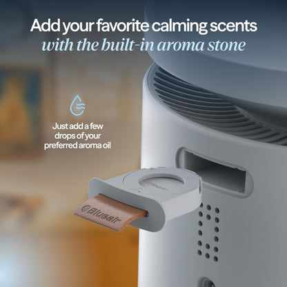 BLUEAIR Room Humidifier - DreamWell - 48Hr Top-Fill Mist-Free InvisibleMist Technology Aroma Stone for Essential Oils and Soothing Mood Lighting - Quiet Operation for Bedroom and Home Use, Beige