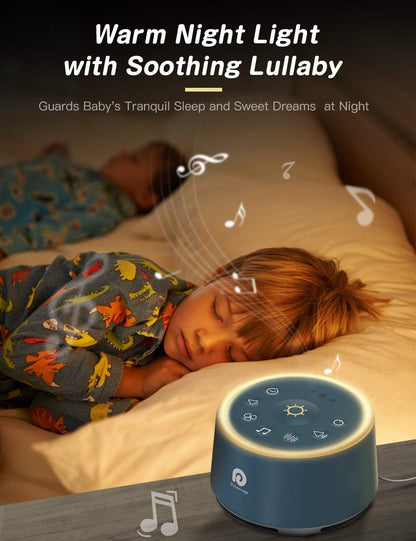 Dreamegg D1 Sound Machine Baby - White Noise Machine for Baby with Night Light, 24 High Fidelity Sounds, Timer & Memory Feature, Noise Machine with Nursery Lamps for Adults, Home, Office (White)