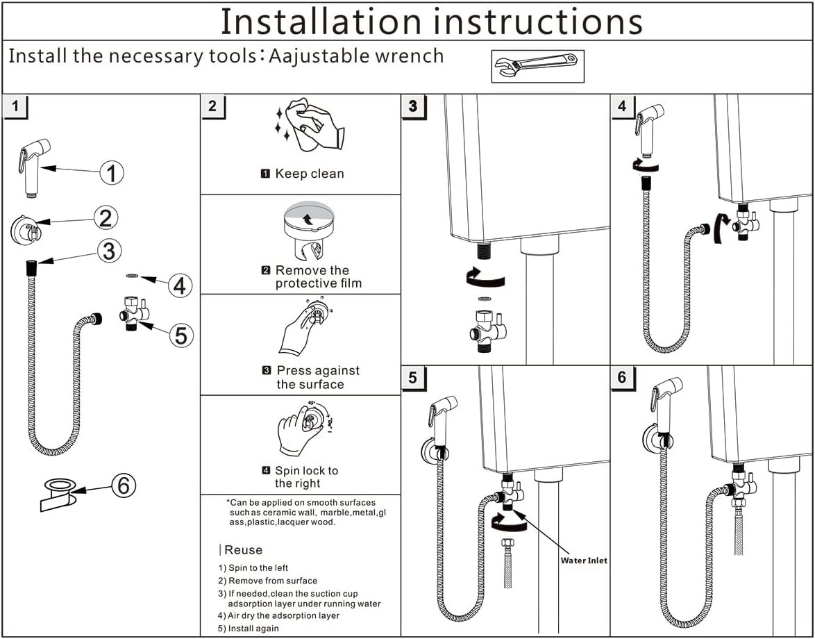 Handheld Bidet Sprayer for Toilet, Muslim Shower Bidet Attachment for Toilet, Cloth Diaper Toilet Sprayer, Jet Spray for Toilet with Bidet Hose for Feminine Wash (Chrome)