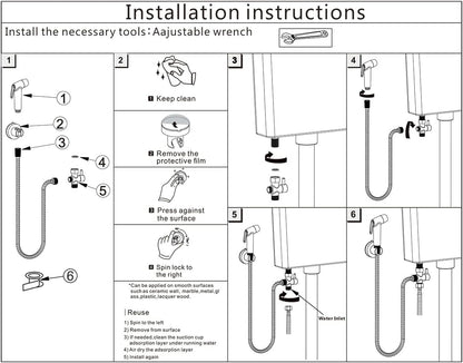 Handheld Bidet Sprayer for Toilet, Muslim Shower Bidet Attachment for Toilet, Cloth Diaper Toilet Sprayer, Jet Spray for Toilet with Bidet Hose for Feminine Wash (Chrome)