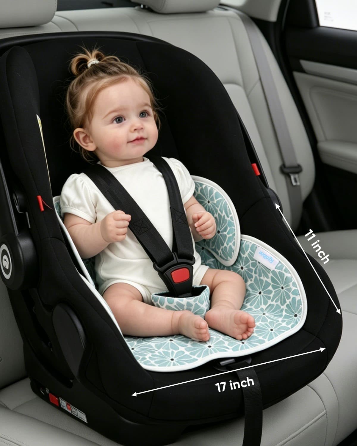 2 Pack Waterproof Baby Piddle Pads Carseat Potty Training Car Seat Protector, Waterproof Infant Car Seat Liner Cover to Prevent Pee, Leakproof and Washable (Red Flower)