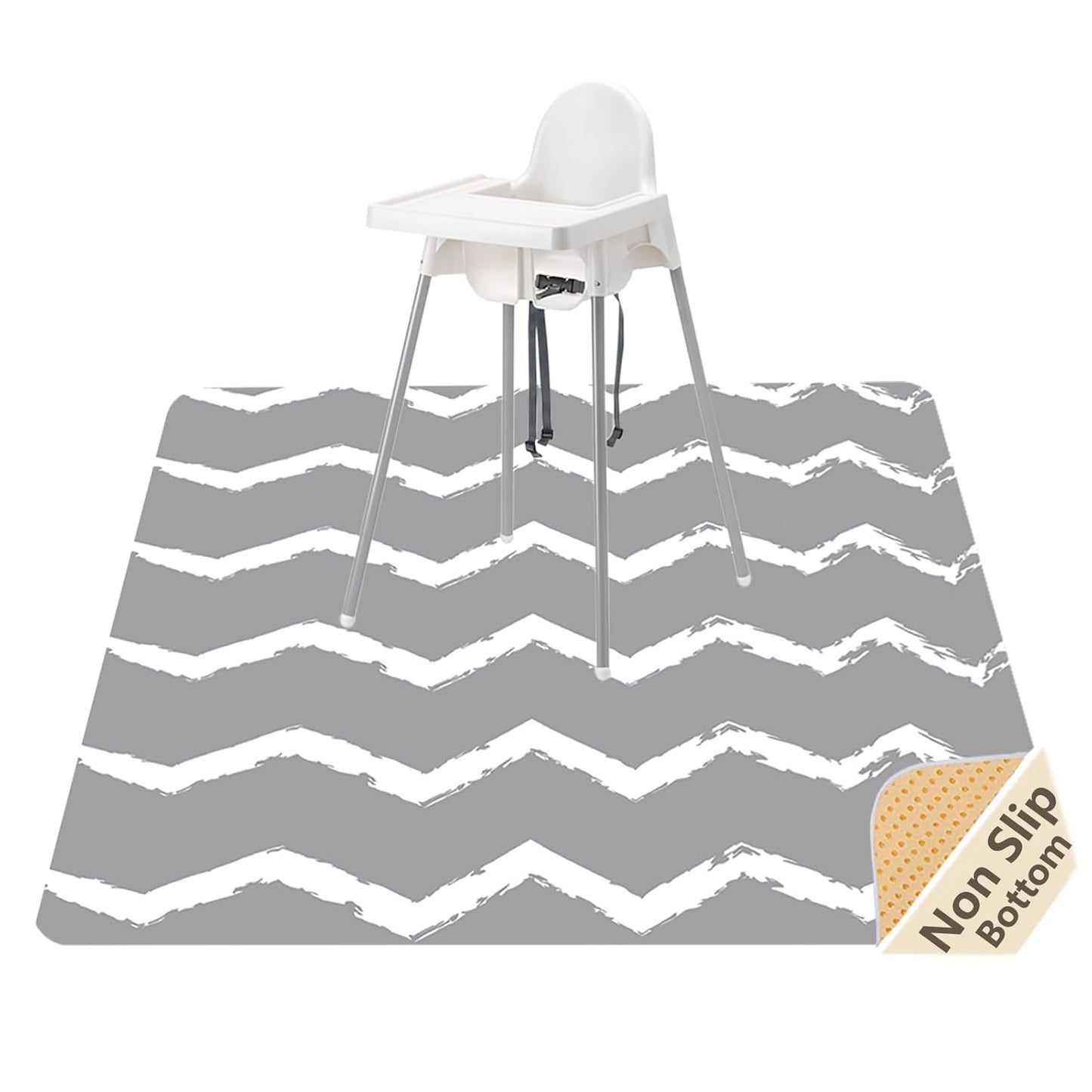 Splat Mat for Under High Chair/Arts/Crafts, Waterproof and Anti-Slip Splash Mat Floor Protector, Washable Highchair Floor Mat, 51 Inch Reusable Messy Mat and Baby Feeding Table Cloth