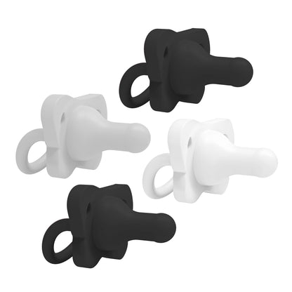 Dr. Brown's HappyPaci 100% Silicone Baby Pacifier, Contoured One-Piece Design, Black/Gray/White, 0-6m, BPA-Free, 4-Pack