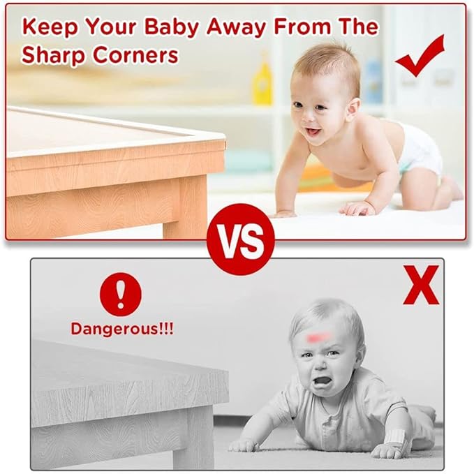 Edge Corner Protector Baby Proofing 20ft (6M) with 4 Corners, Clear Soft Corner Protectors Baby Proof, Furniture Corner Guard & Edge Safety, Edge Protector for Table and Fireplace(20ft L*1.56inch W)