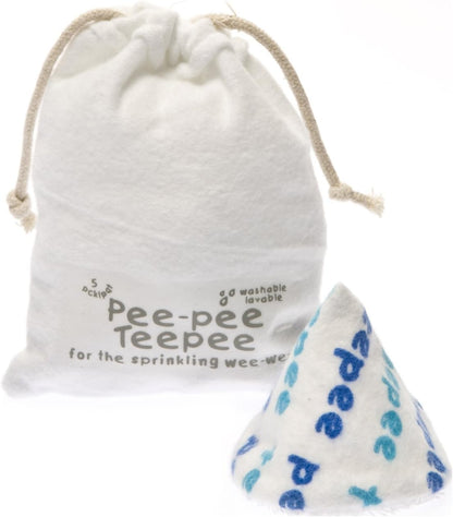 Beba Bean - Pee Pee Teepee for Baby Boy - Reusable & Washable Pee Shield for Diaper Changing - Baby Shower Gifts for Boys - Li’l Monkey Cotton Cloth - Laundry Bag - Set of 5 Covers