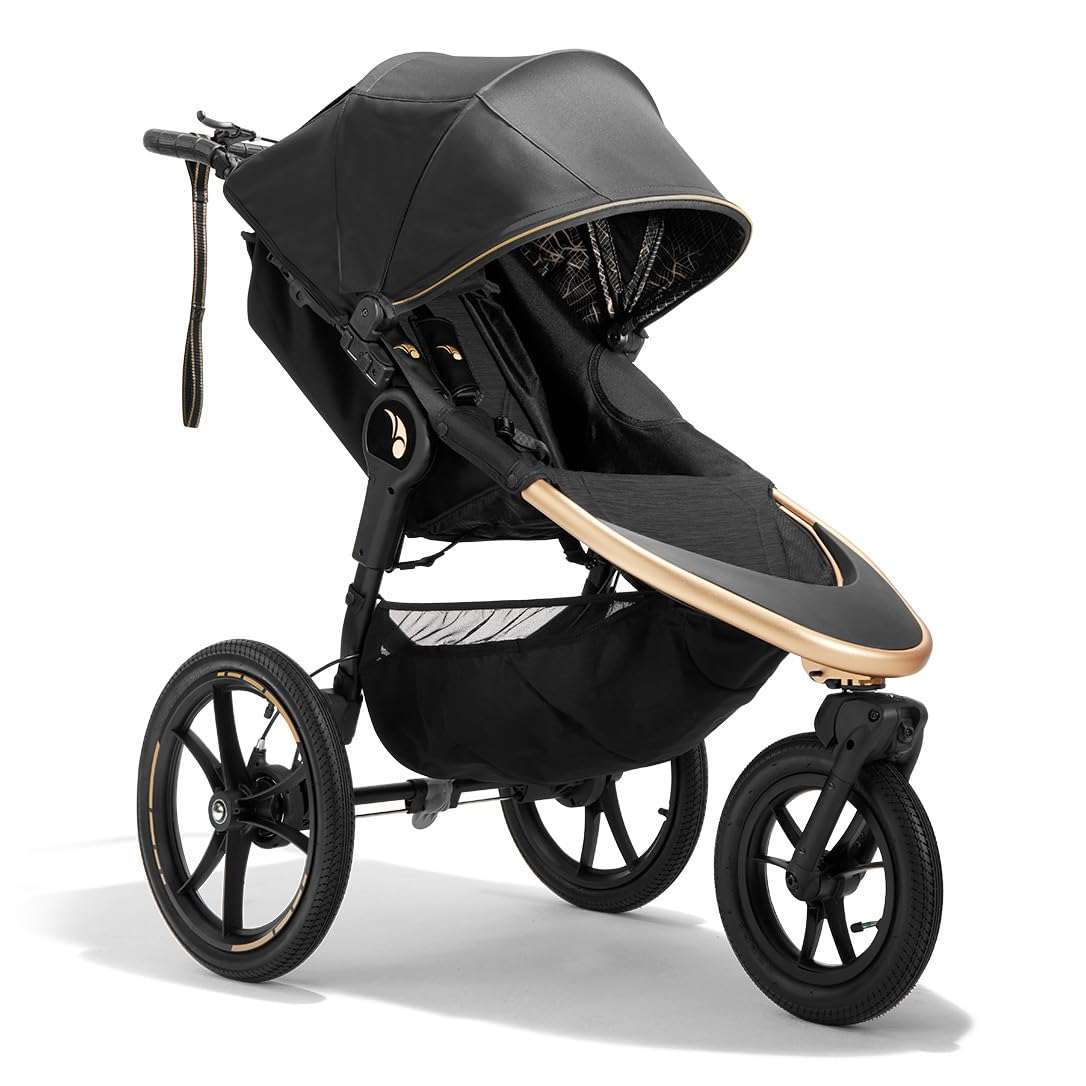 Baby Jogger Summit X3 3-Wheel Jogging Stroller with Hand Brake, Baby Stroller with One-Hand Compact Fold, All-Wheel Suspension for Running, Jogging, and Everyday Outings, Midnight Black