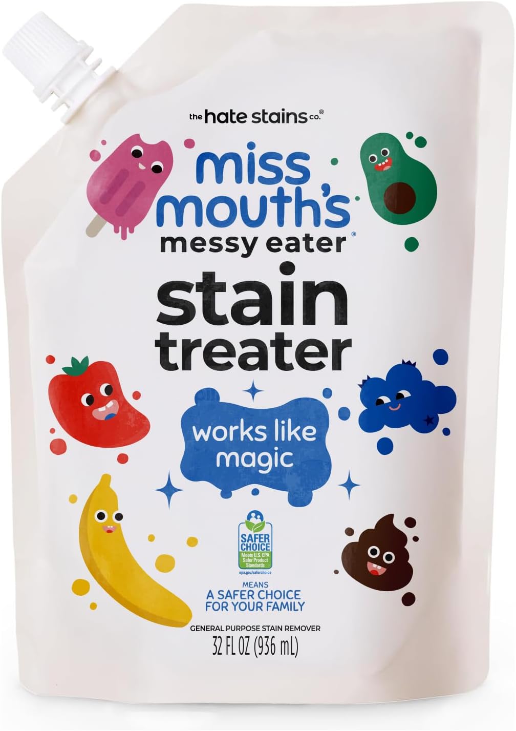 Miss Mouth's Messy Eater Stain Treater Spray - 4oz Stain Remover - Newborn & Baby Essentials - No Dry Cleaning Food, Grease, Coffee Off Laundry, Underwear, Fabric