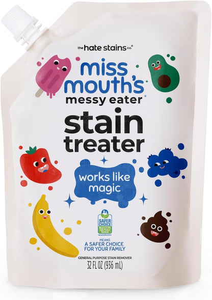 Miss Mouth's Messy Eater Stain Treater Spray - 4oz Stain Remover - Newborn & Baby Essentials - No Dry Cleaning Food, Grease, Coffee Off Laundry, Underwear, Fabric