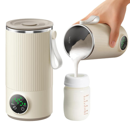 Portable Bottle Warmer & Mixer, Even Heating Formula to Keep Nutrient,Baby Bottle Warmer for Breastmilk & Formula,Defrost,Leakproof,Accurate Temp Control,Keep Warm