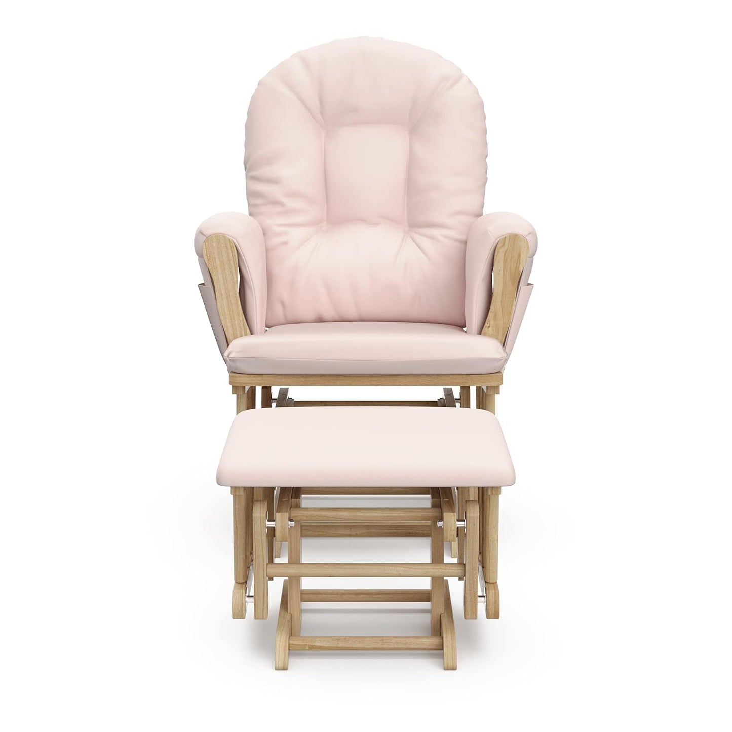 Storkcraft Premium Hoop Glider & Ottoman (White/Gray) — GREENGUARD Gold Certified Nursery Glider, Solid Wood Craftsmanship, Smooth-Gliding, Award-Winning - Colors A