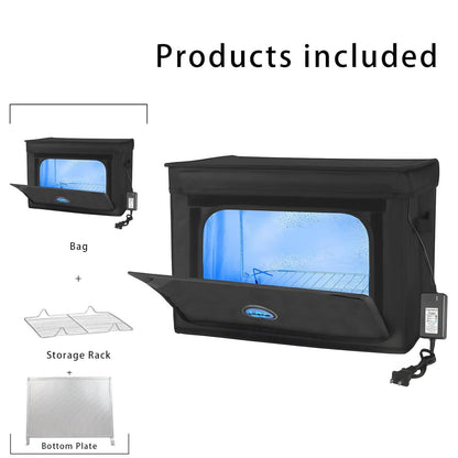 UVC Sanitizer Box Ozone Free with Timer, Portable Large Cleaner Bag with USB Port, UV Light Blue Tote for Mask, Cell Phone, Baby Bottle, Key, Towel 12L/3.17 gal