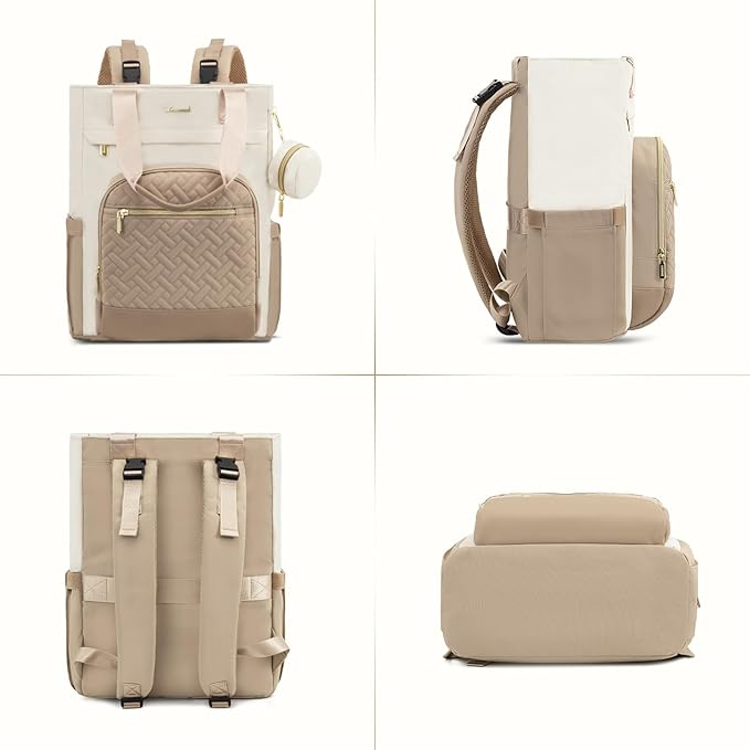 LOVEVOOK Diaper Bag Backpack, Large Capacity Portable Baby Bag with Foldable Diaper Changing Pad, Waterproof Baby Diaper Bags Gift for Mon Dad, Light Brown