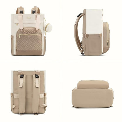 LOVEVOOK Diaper Bag Backpack, Large Capacity Portable Baby Bag with Foldable Diaper Changing Pad, Waterproof Baby Diaper Bags Gift for Mon Dad, Light Brown