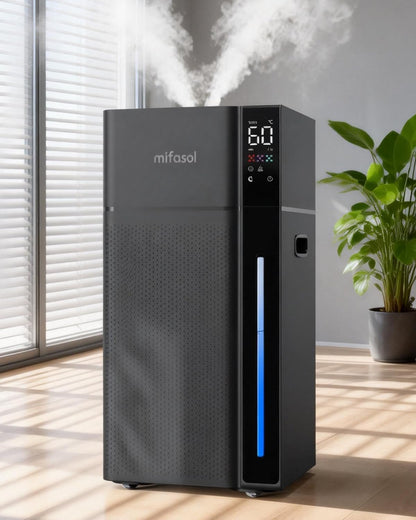 Mifasol Humidifier Large Room, 5.3Gal/20L Large Humidifiers for Home 1500 sq ft, Cool Mist Whole House Humidifier, Quiet Air Humidifiers for Bedroom, Humidifier for Plants Office Commercial, Black