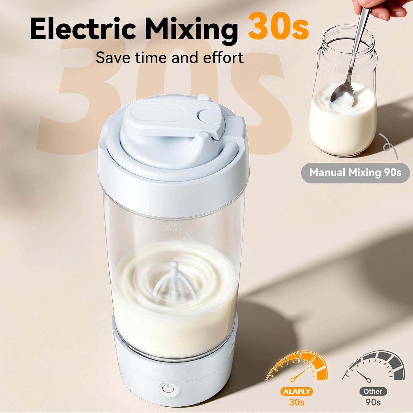 Electric Formula Mixing Pitcher, Heat Resistant Portable Baby Formula & Breastmilk Mixer, Automatic Formula Maker with Bidirectional Stirring, Fridge Storage Container, BPA-Free Tritan Milk Pitcher