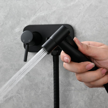 Tecmolog Stainless Steel Bathroom Bidet Sprayer Set Concealed Bidet Sprayer for Toilet Hot and Cold Handheld Cloth Diaper Sprayer Kit