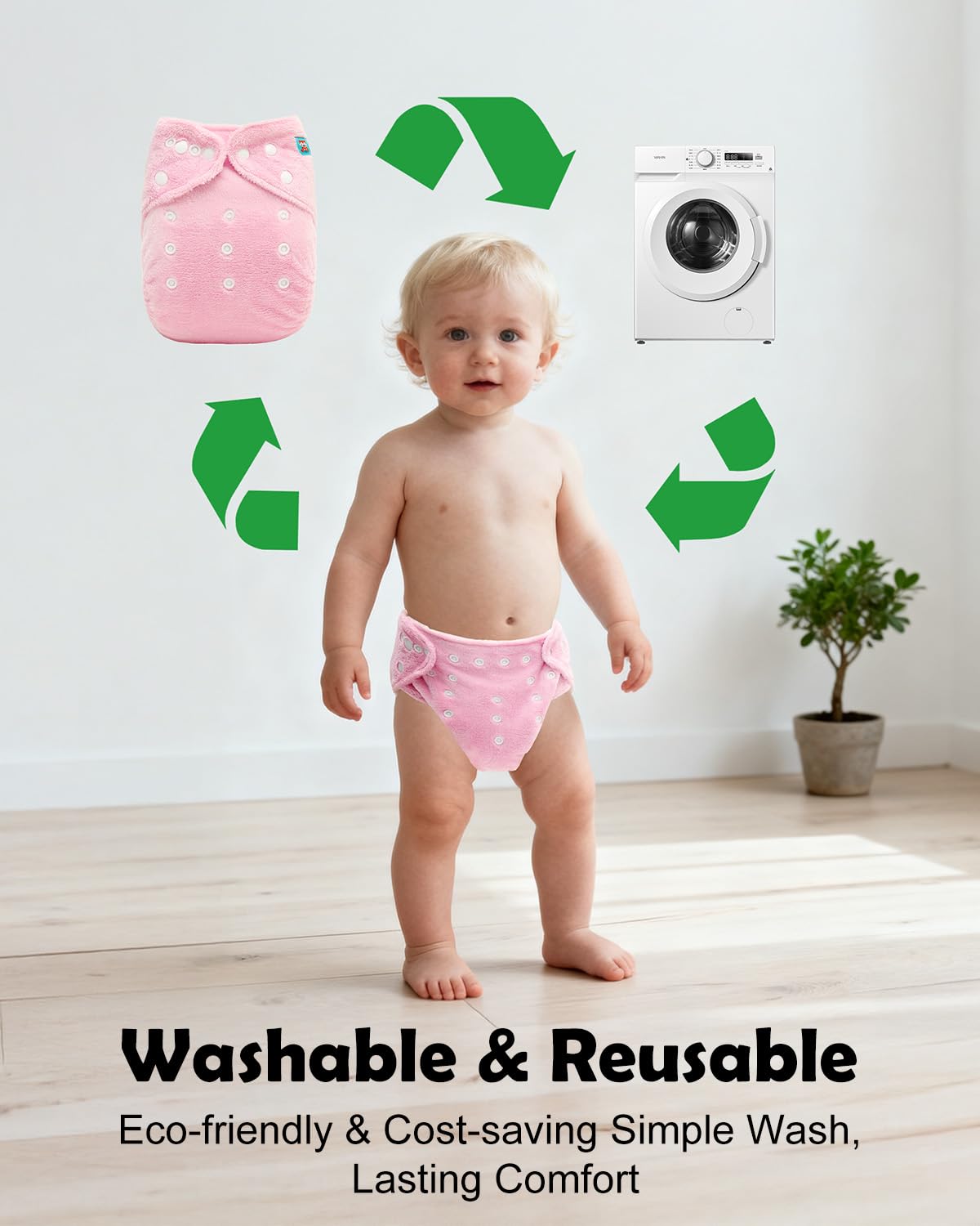 ALVABABY 12pcs Microfiber Inserts,Soft Cloth Diaper Liner,3-Layer Absorbent Inserts,Reusable for Baby Cloth Diapers 12T