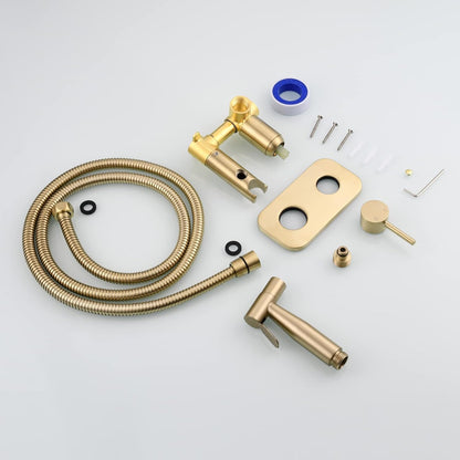 Tecmolog Stainless Steel Bathroom Bidet Sprayer Set Concealed Bidet Sprayer for Toilet Hot and Cold Handheld Cloth Diaper Sprayer Kit