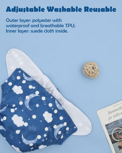 ALVABABY 12pcs Microfiber Inserts,Soft Cloth Diaper Liner,3-Layer Absorbent Inserts,Reusable for Baby Cloth Diapers 12T