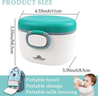 1Pcs Baby Formula Dispenser with Scoop and Leveller, Portable Milk Powder Container, Cute Formula Travel Container for Outdoor and Room Use (Green, 230g)