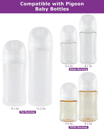 Silicone Nipple for Pigeon Bottle,Size M,Medium Flow Baby Bottle Nipples,3m+ 6 Count