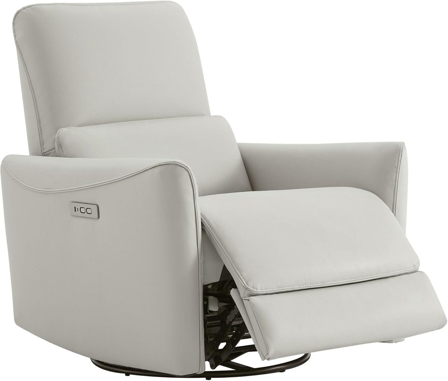 CHITA Power Recliner Chair Swivel Glider, FSC Certified Upholstered Living Room Nursery Reclining Sofa Chair with Lumbar Support, Linen