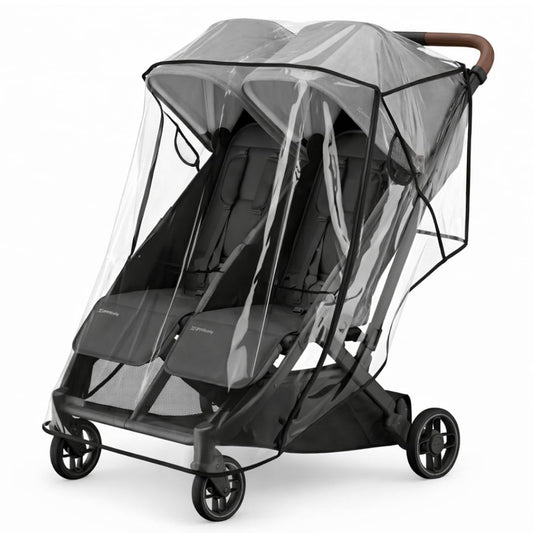 Rain Cover for UPPAbaby Minu Duo by SASHA'S - Ventilation Holes, Zipper Access, Weather Shield, Wind Cover (Stroller Not Included)