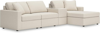 Signature Design by Ashley Modmax Coastal Press-Back Swivel Glider Rocker Recliner with Machine Washable Cover, Hidden Storage Compartments and 2 Bolster Pillows, Beige - Colors A