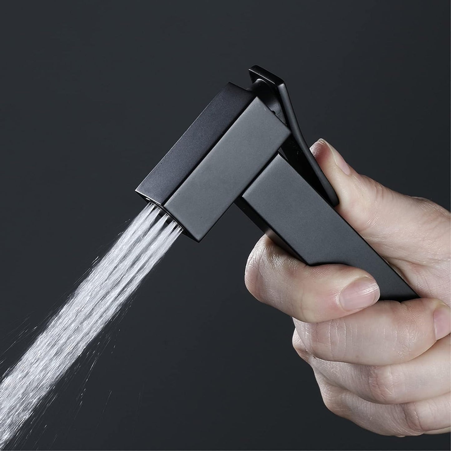 Handheld Bidet Sprayer Square Cloth Diaper Sprayer Brass Bidet Sprayer for Toilet Handheld Bidet Sprayer for Toilet-Adjustable Water Pressure Control(Matte Black)