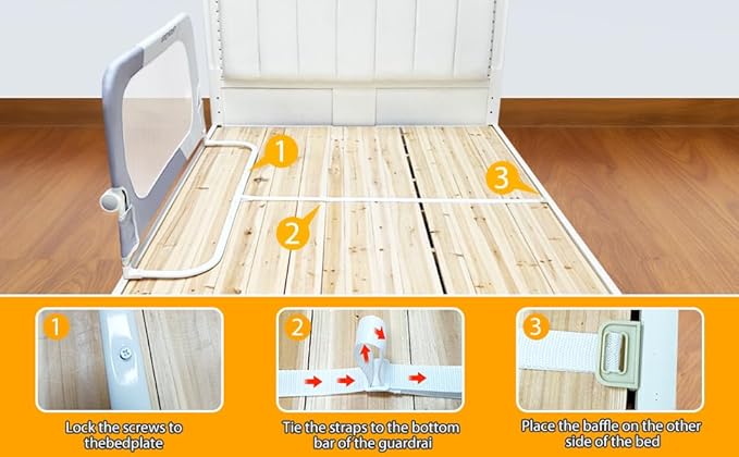 Foldable Toddler Bed Rails - Kids Guard Bumper for Crib Safe Bed Side Rail for Twin Queen King Full Size Beds(78.7inch)
