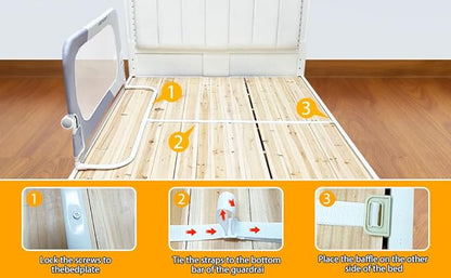 Foldable Toddler Bed Rails - Kids Guard Bumper for Crib Safe Bed Side Rail for Twin Queen King Full Size Beds(78.7inch)