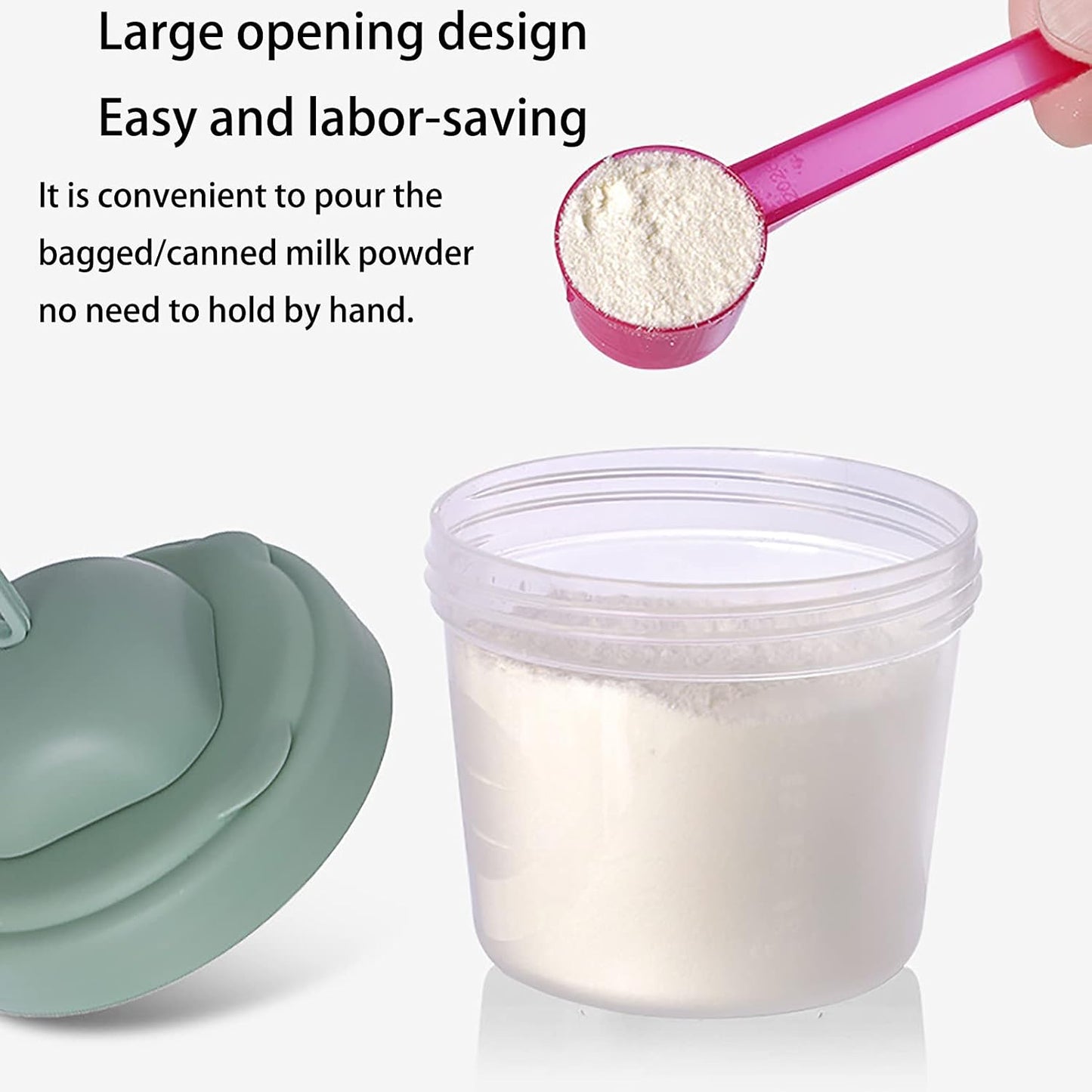 4 Layers Baby Milk Powder Formula Dispenser on The go, Baby Formula Containers for Travel, Formula Holder Mixer, Baby Feeding Snack Storage Container, Portable, Stackable, Non-Spill, BPA-Free