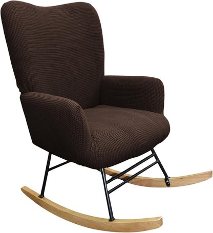 CRFATOP Jacquard 1 PC Nursery Rocking Chair Recliner Covers Upholstered Glider Rocker Banquet Armchair Slipcover Stretch Accent Chairs Furniture Protector for Living Room Bedroom Offices,Green