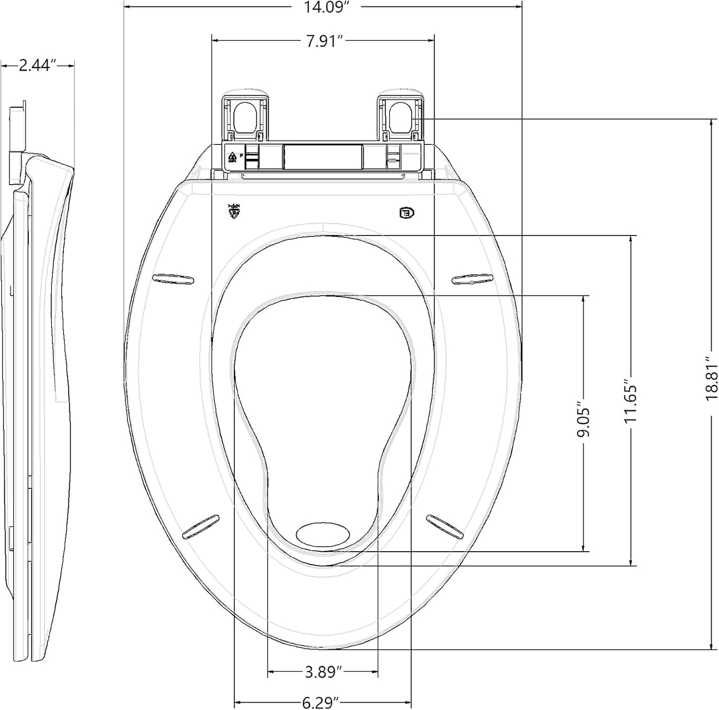 Toilet Seat Round,Toilet Seat with Toddler Seat Built in, Potty Training Toilet Seat Round Fits Both Adult and Child, with Soft Close,Easy Install and Clean - White, Round