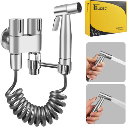 Handheld Toilet Bidet Sprayer for Toilet, Adjustable Water Pressure Control with Complete Bidet Spray Hoses Kit for Feminine Wash, Cloth Diaper Sprayer for Baby Wash