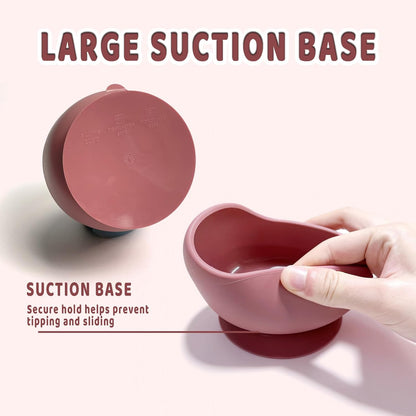 Silicone Suction Baby Bowls, Stay Put Spill Proof Bowls For Toddlers, Food-Grade Soft Flexible Silicone Food Bowl, Perfectly Sized Baby Food Containers, Baby Bowls (Sky blue)