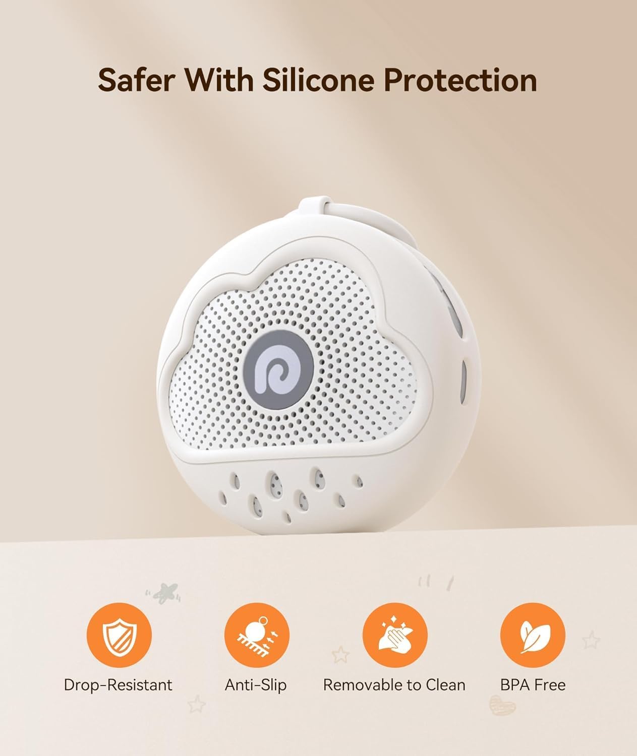 Dreamegg White Noise Machine - Portable Sound Machine Baby with Safe Silicone Cover, Features Powerful Battery, 21 Soothing Sound, Noise Canceling for Sleeping, Baby Registry Gift, Nursery(Blue)