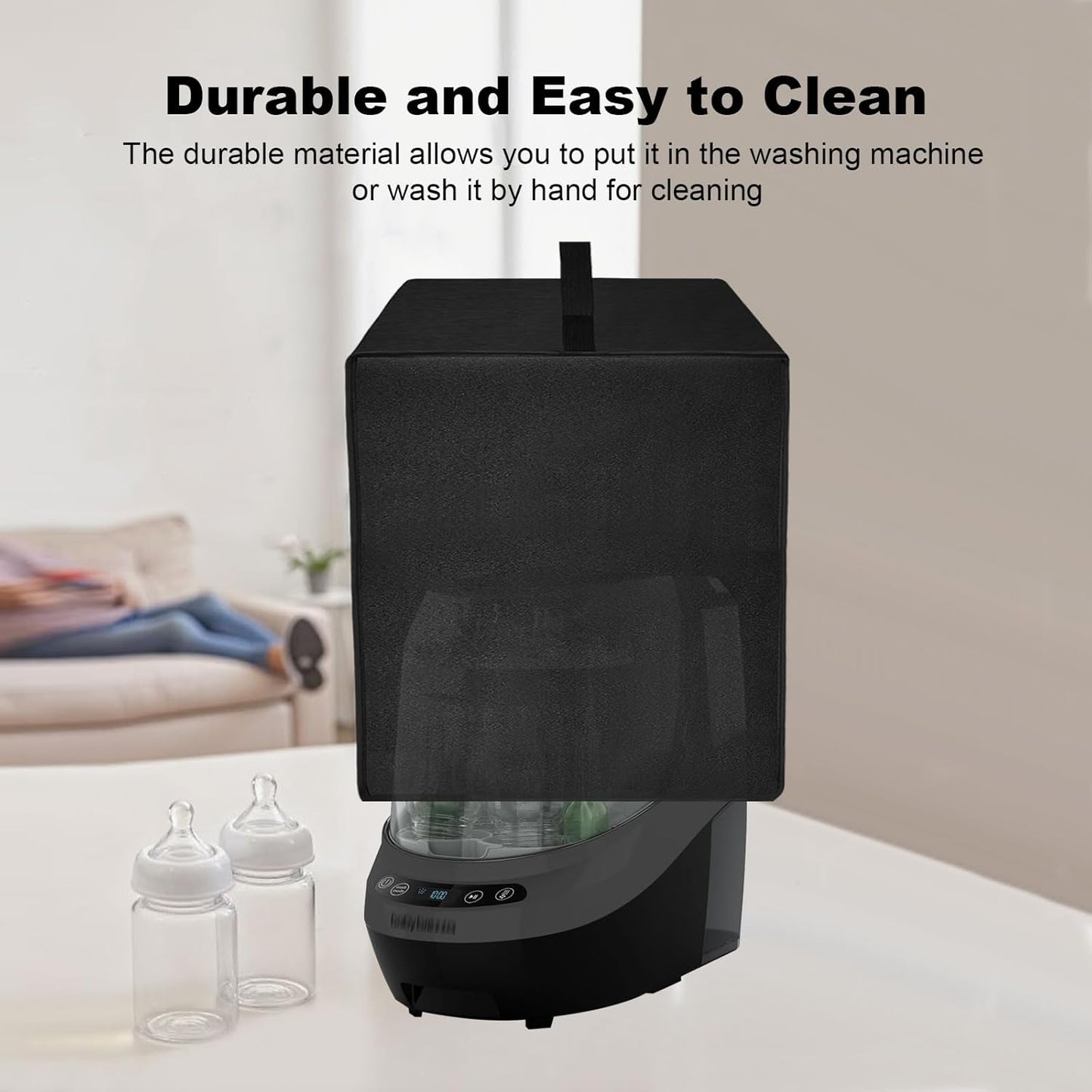 Baby Bottle Washer Cover Sterilizer Cover Dust-Proof Nylon Protective Case for Baby Brezza Bottle Dryers Pro - Sterilizer Dryer - All in One Machine (Silver)