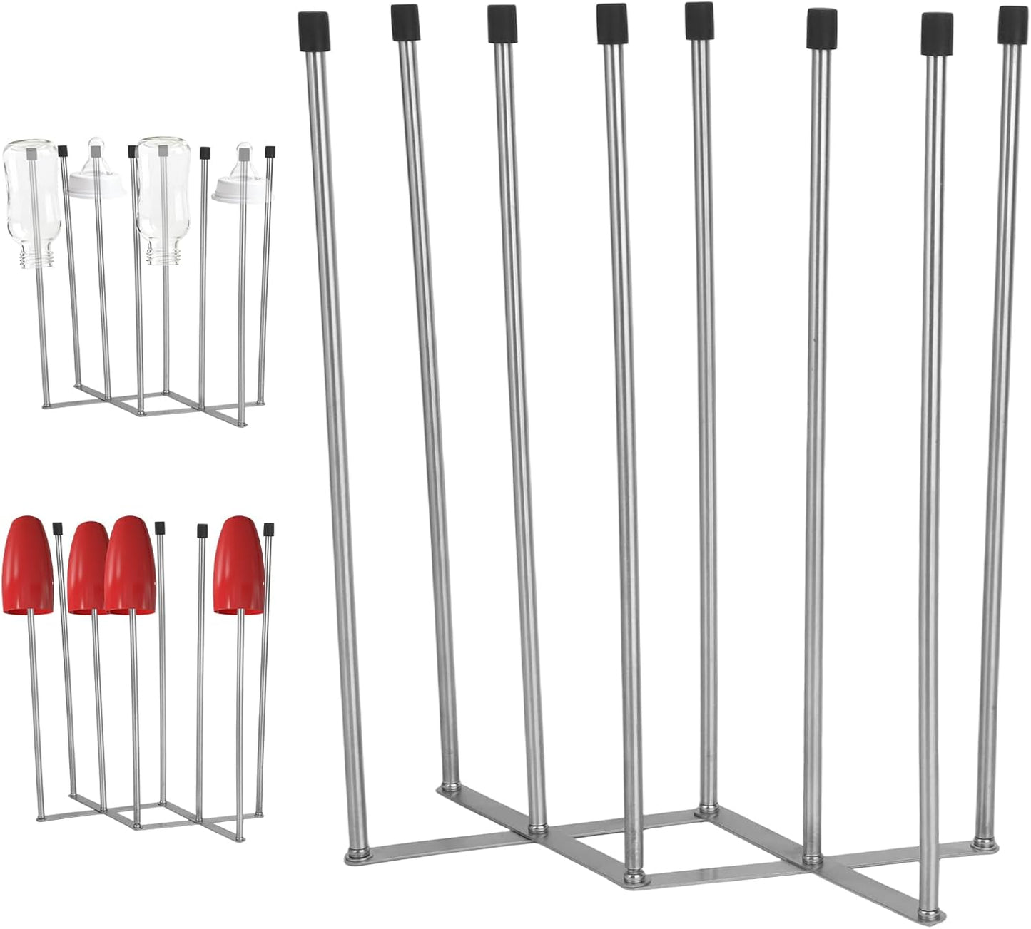 Foldable Bottle Drying Rack, Baby Newborn Extendable Water Bottle Drying Holder Fast Cup Dryer with Non-Slip Silicone Bottom Storage Bag Drainer Rack for Kitchen Home Organizer