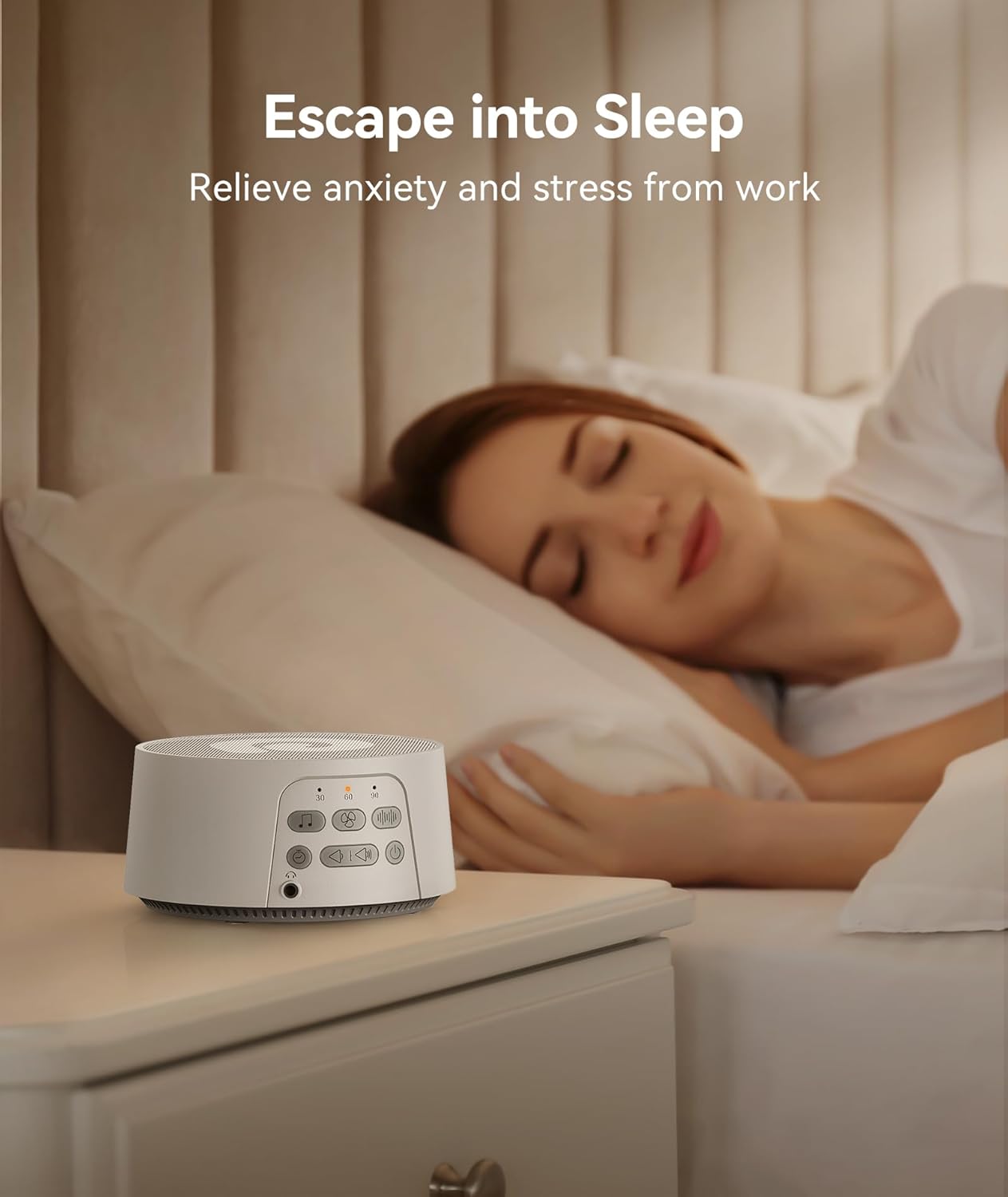 Dreamegg White Noise Machine, Sound Machine for Sleeping Baby, Kids, Adult (D3Pro-Black)