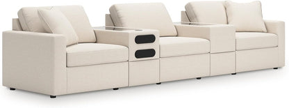 Signature Design by Ashley Modmax Coastal Press-Back Swivel Glider Rocker Recliner with Machine Washable Cover, Hidden Storage Compartments and 2 Bolster Pillows, Beige - Colors B