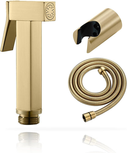 Handheld Bidet Sprayer for Toilet, Cloth Diaper Sprayer with Wall Mounts (ABS) and Hand Held Bidet Bathroom Hose (Stainless Steel), Jet Spray for Toilet, Muslim Shower, Easy to Install (Chrome)